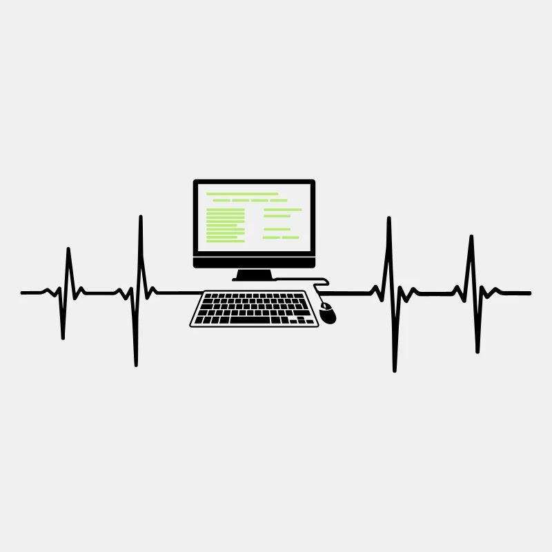 Computer EKG heartbeat programmer pc nerd