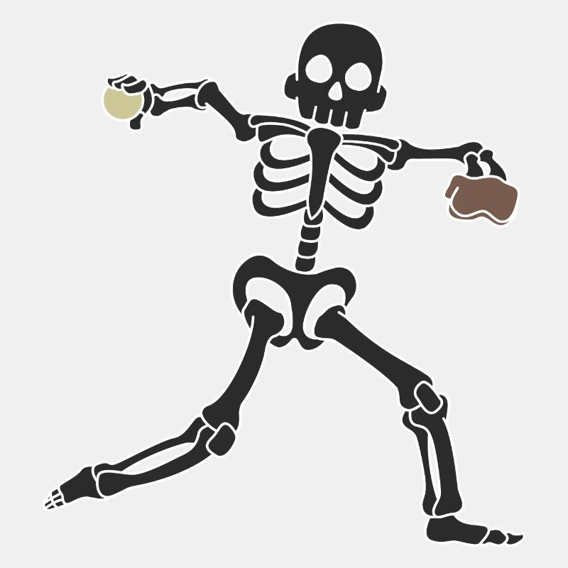 Baseball pitcher skeleton