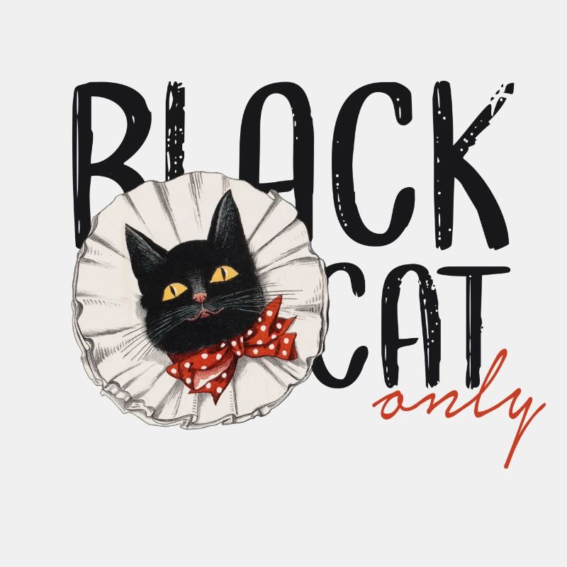 Black cat.Chat noir rétro.