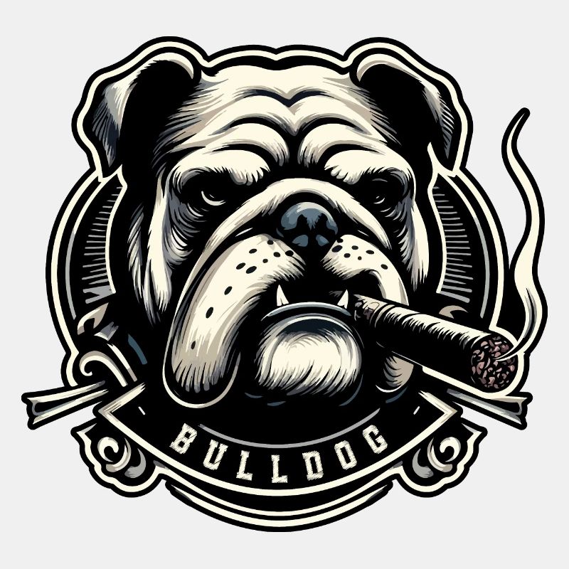 Bulldogge mit Zigarre