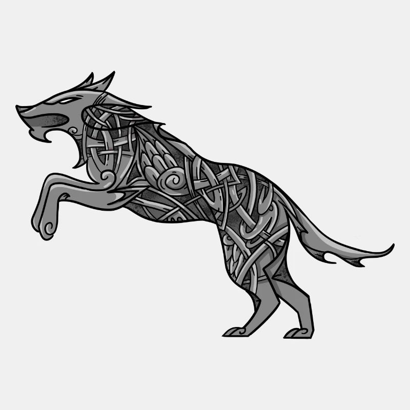 Wolf Runen Noeud Celtique Ornament Tattoo