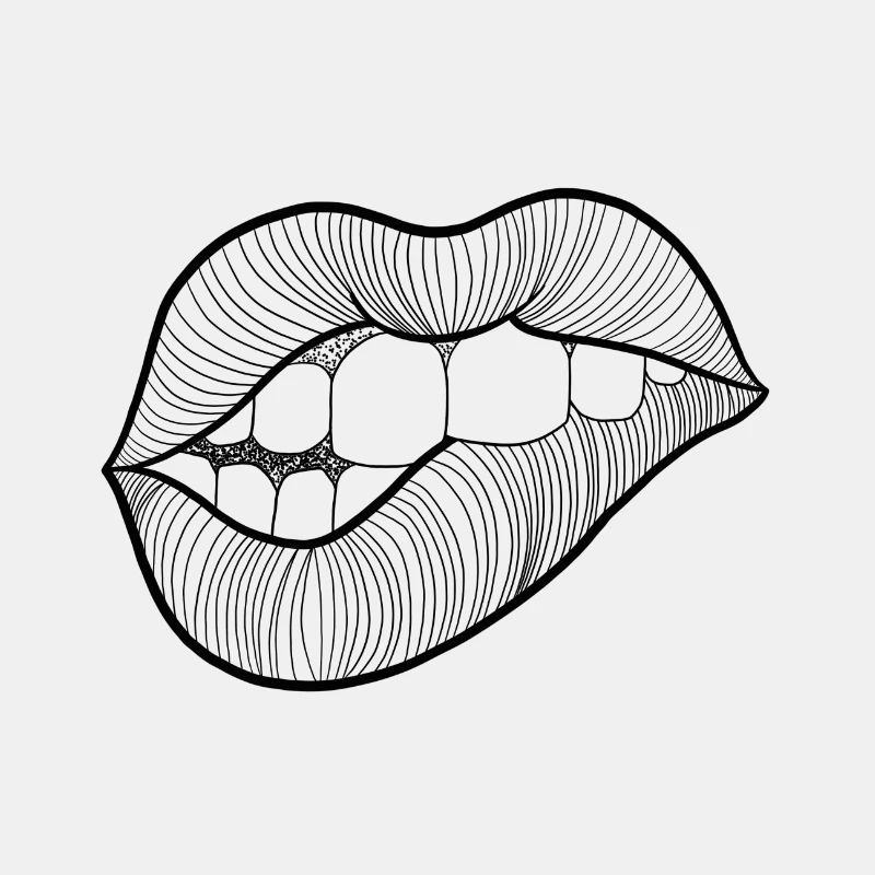Levres bouche linework