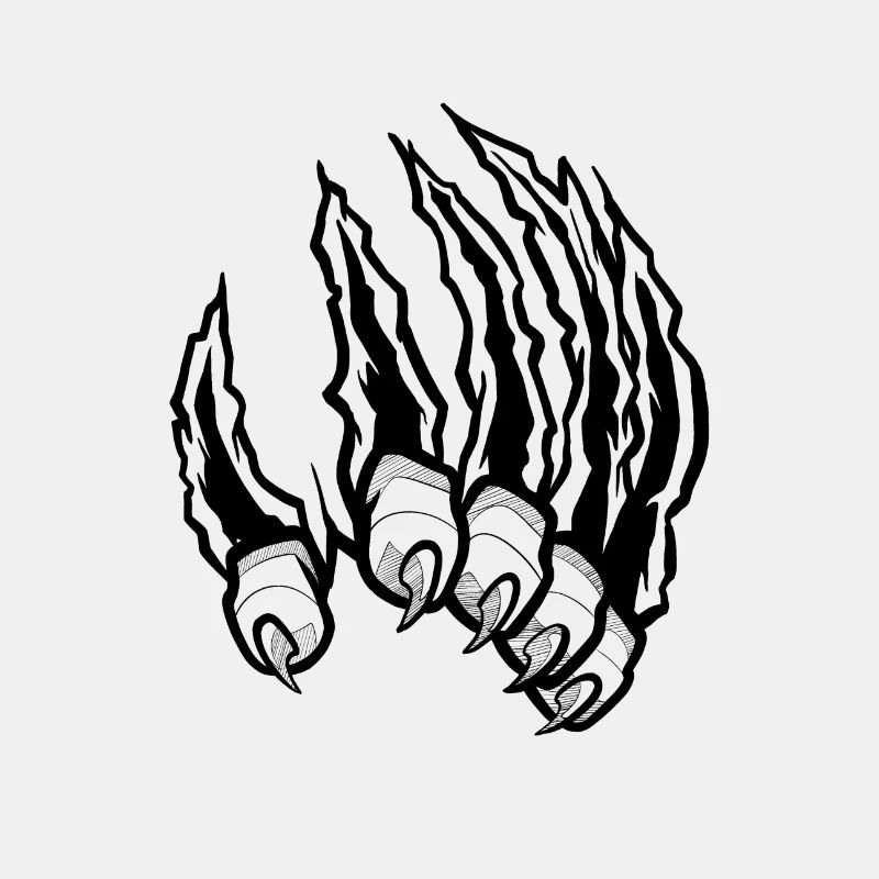 Tigerkrallen - schwarz-weiß