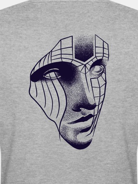 Roboter-Gesichtszeichnung 3D-Linien & Dotwork-Kunst