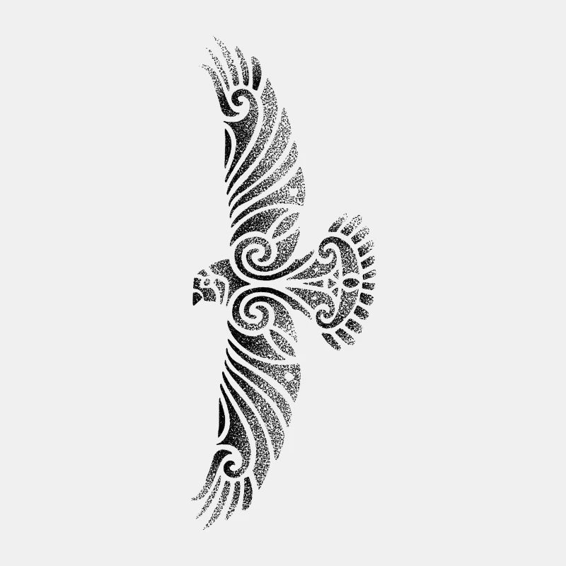 Nordic raven dotwork