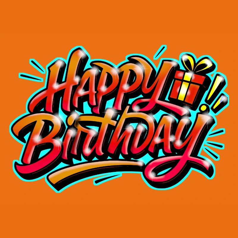 Graffiti HAPPY BIRTHDAY Namensgeschenk ideal