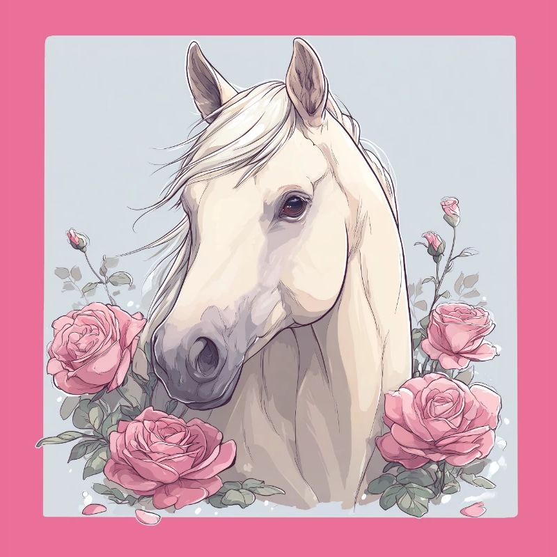 Pferd mit Blumen