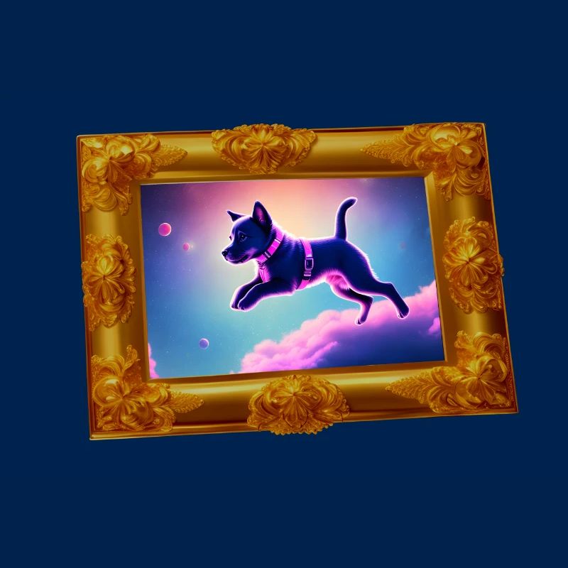Flying Synthwave Space Puppy