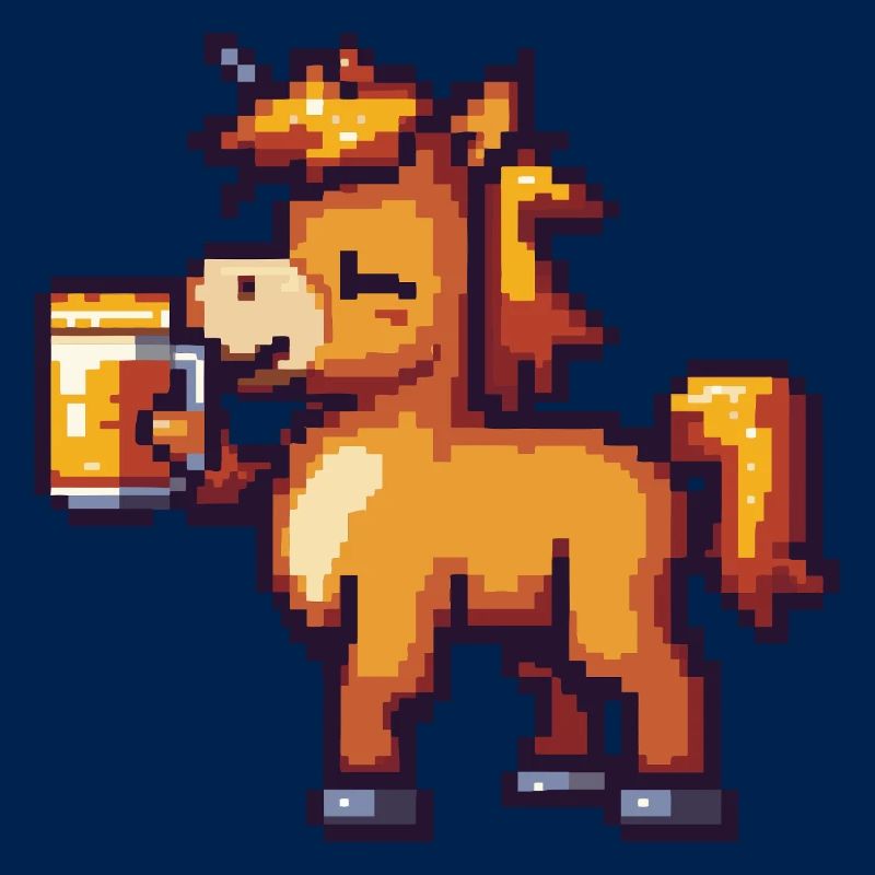 Pferd Pixel Bier