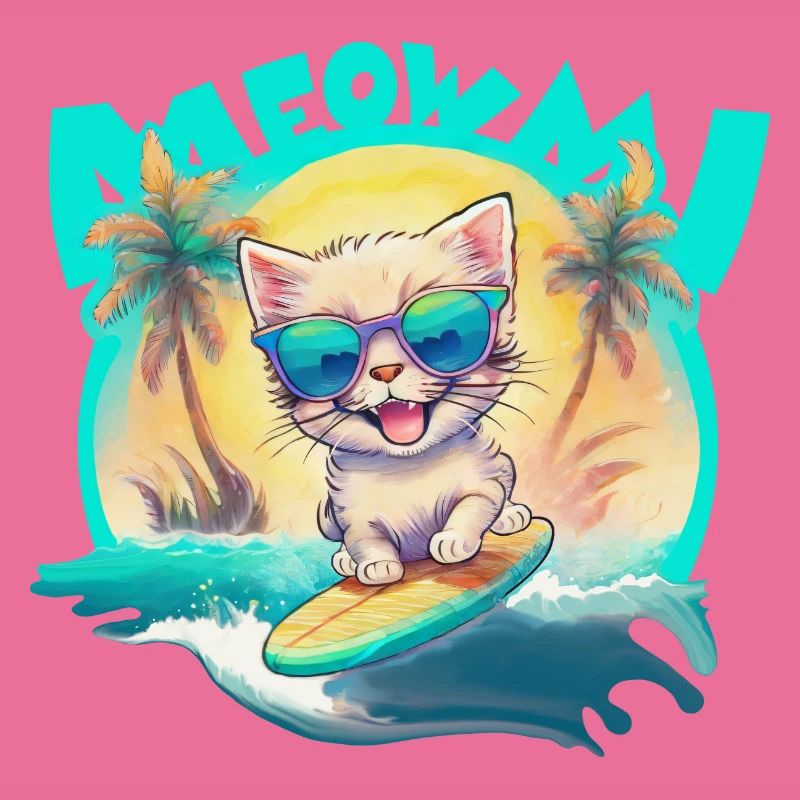 Kätzchen Surfer