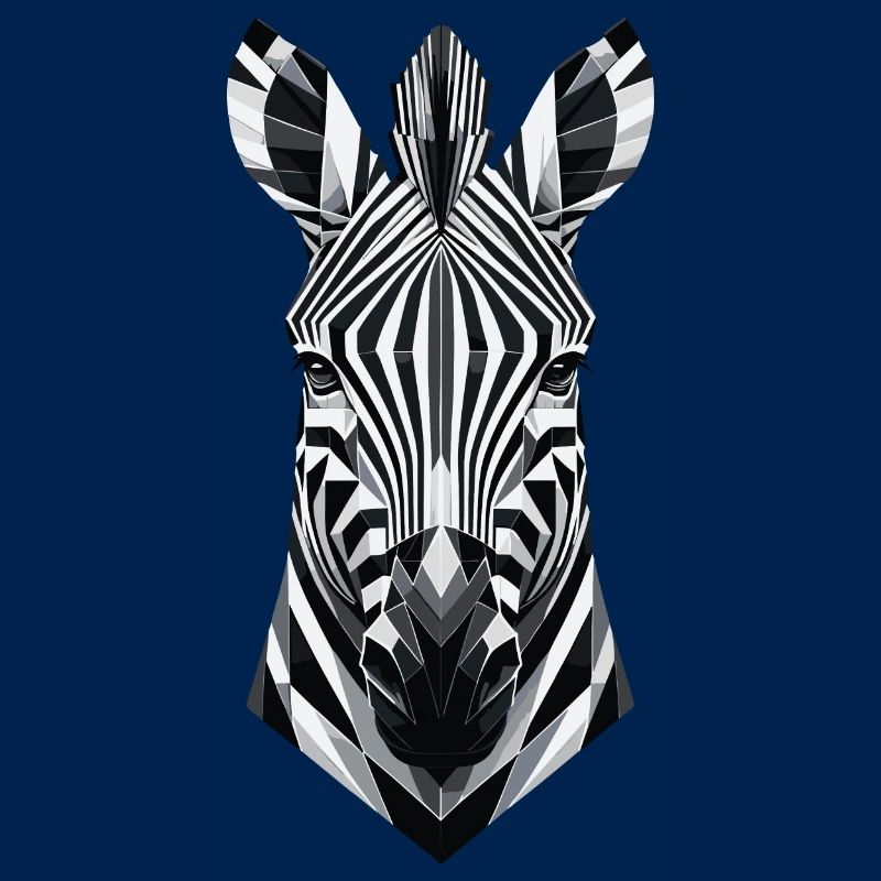 Abstract Geometric Zebra - Monochrome Design