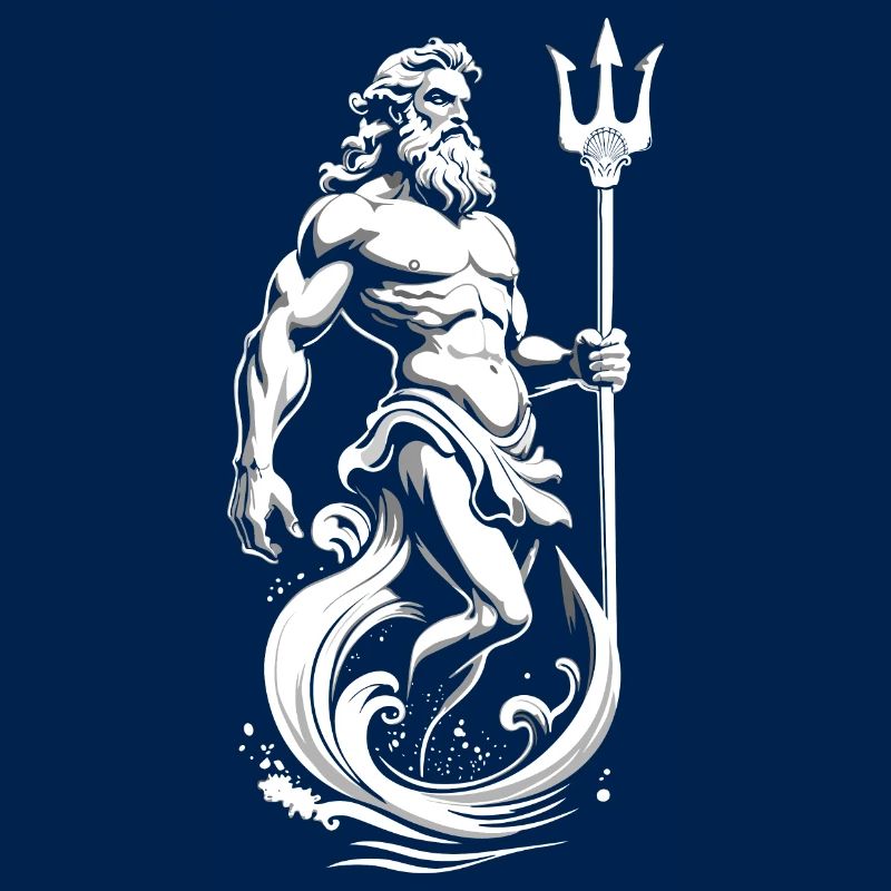 Poséidon, dieu de la mer.
