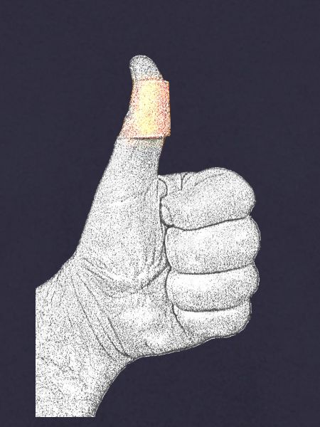 Hand mit Pflaster