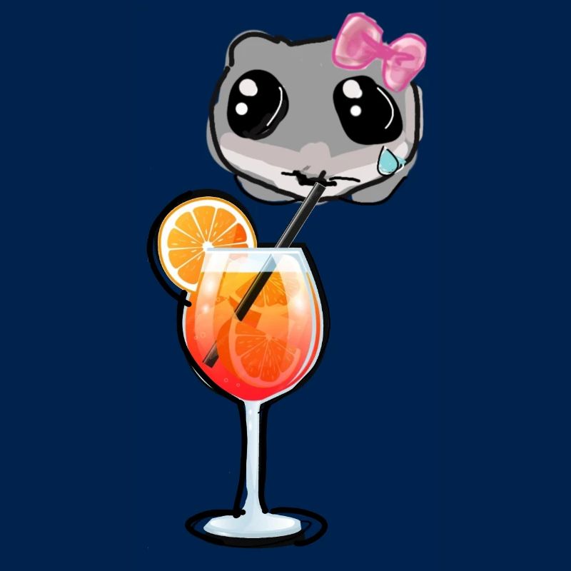 Hamster,Cocktail,illustration,sad hamster