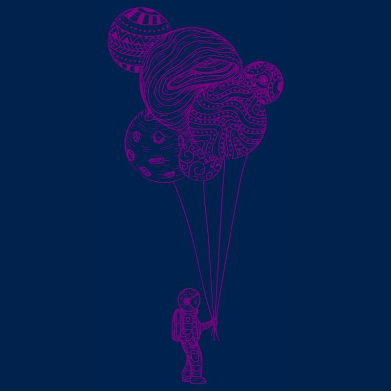 Astronaut mit Planetenballons