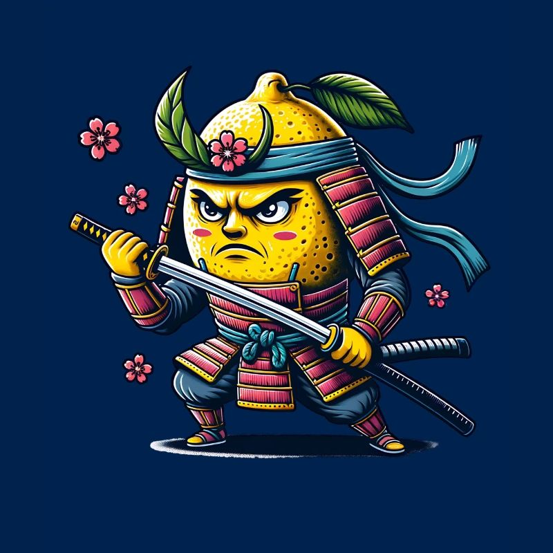 Kämpfende Zitrone Samurai Art