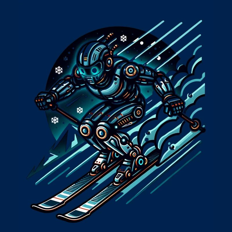 Futuristischer Skifahrer Robot Design