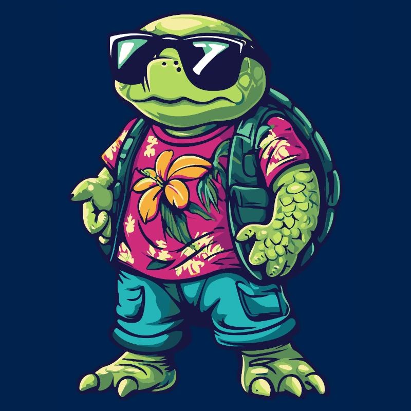 Turtle Comic Cool Summer