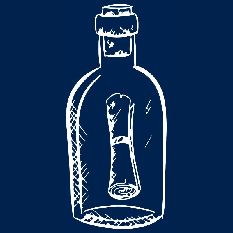 Message in a Bottle Hand Drawn