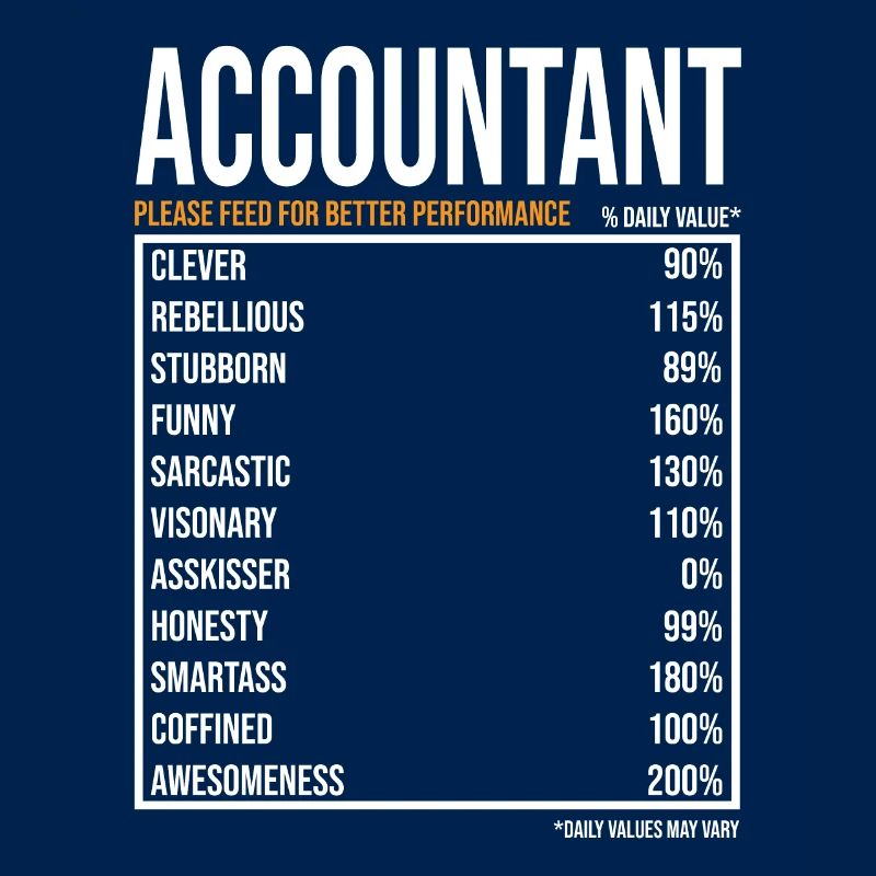 Comptable Valeurs quotidiennes Drôle Comptable