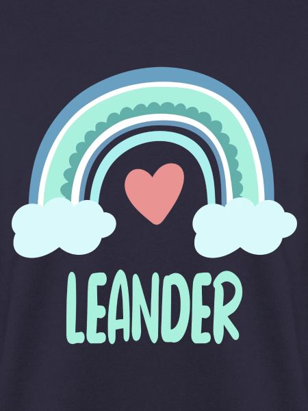 Leander Name Regenbogen Baby