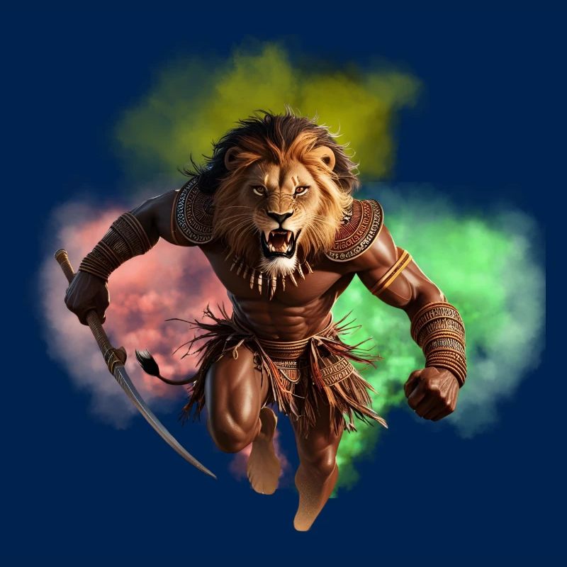Lion Warrior in Smoke