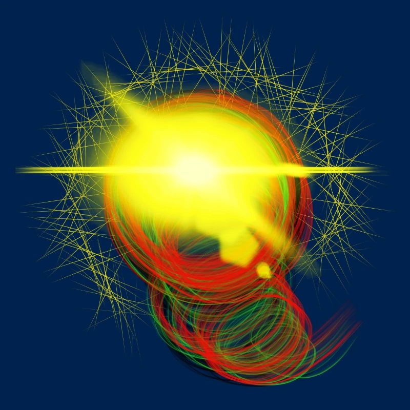 Flash de lumière néon balle flash art abstrait
