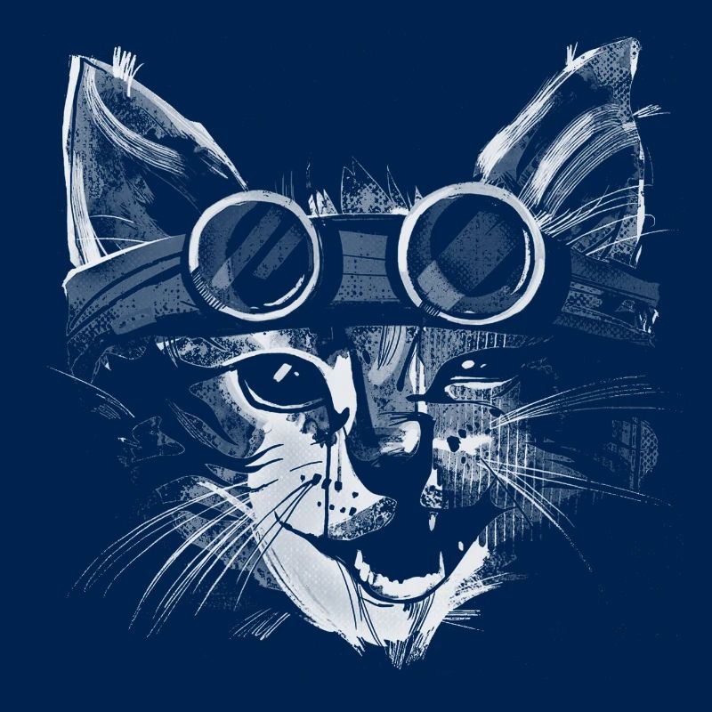 Chat cool en blanc