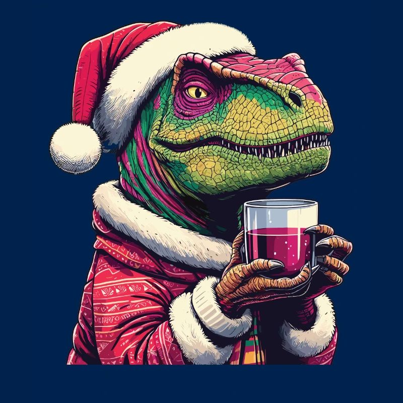 Raptor trinkt Glühwein