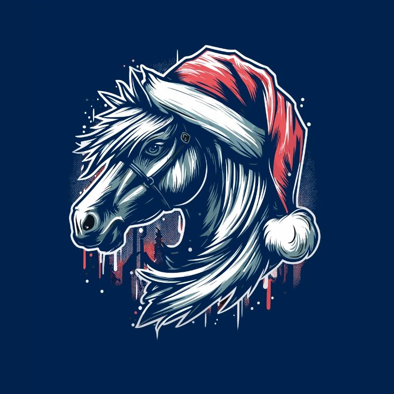 Cheval de Noël tête de cheval Graffiti Style