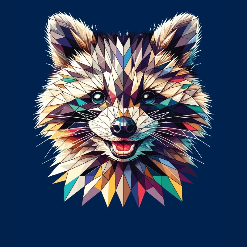 Polygon Waschbär Kunstwerk