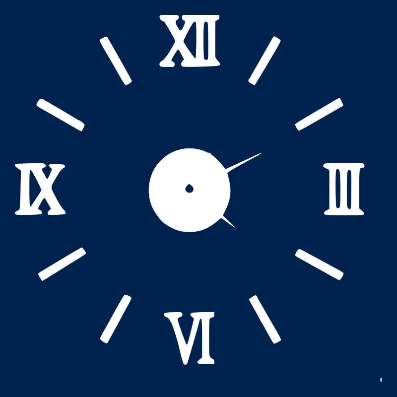 Roman characters clock - white