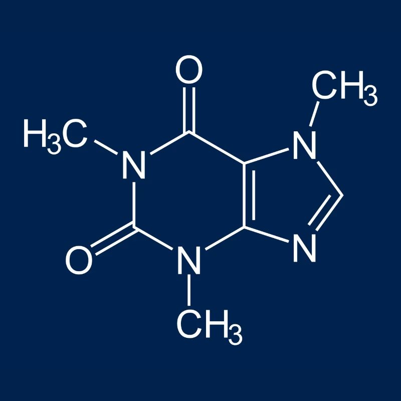 Formule développée de la molécule de caféine