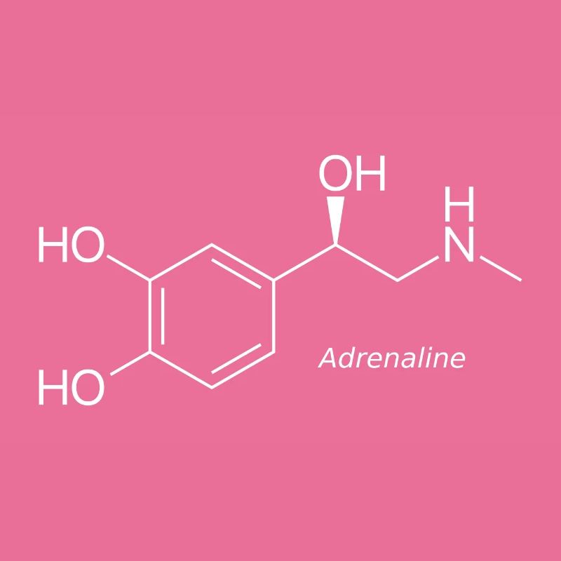 Adrenalin Molekül - weiß mit Namen