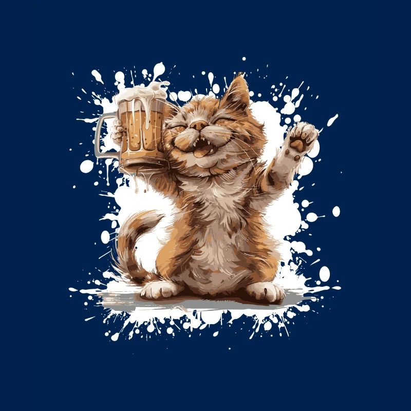 Bière de chat drôle