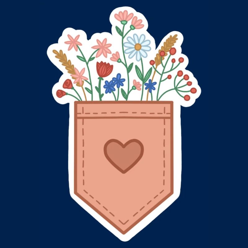 Brusttasche mit Blumen