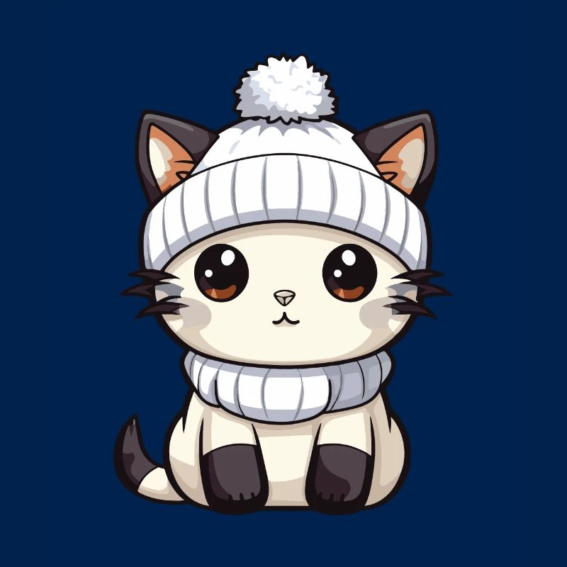 Katze Winter Comic Niedlich