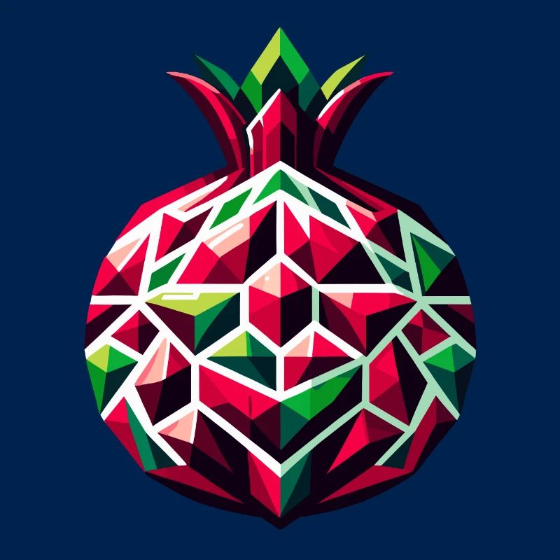 Abstract Geometric Pomegranate - Color Design