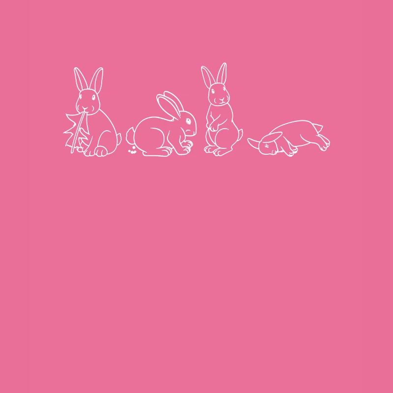 Typical rabbit poses Funny rabbit design