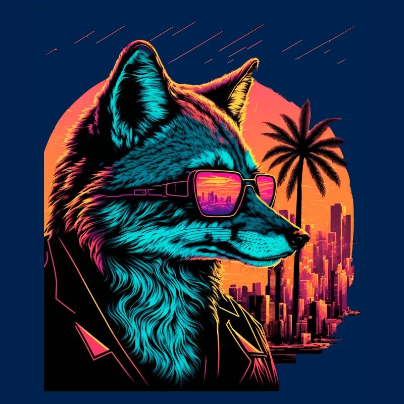 Retro Futuristic Synthwave Fox