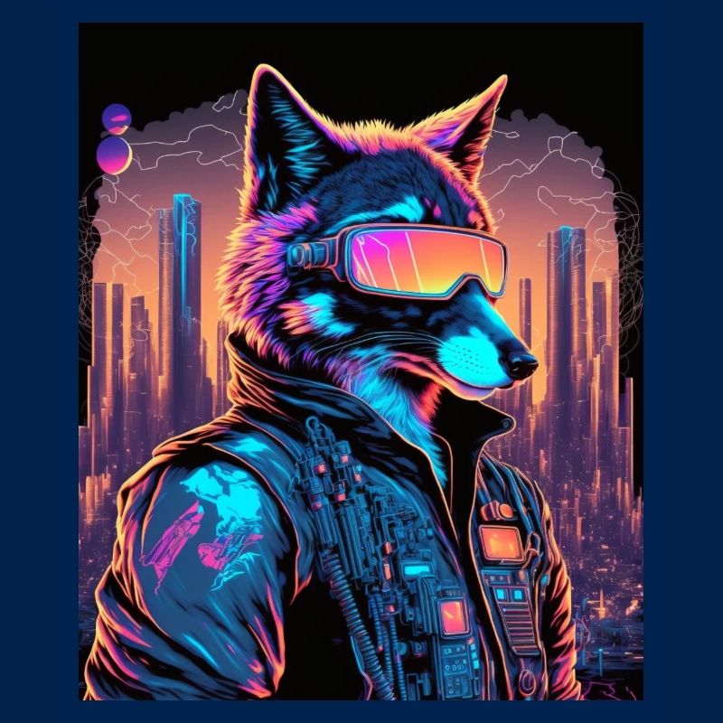 Retro Futuristic Synthwave Fox