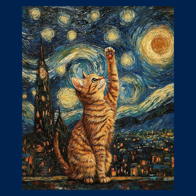 Katze Van Gogh Style