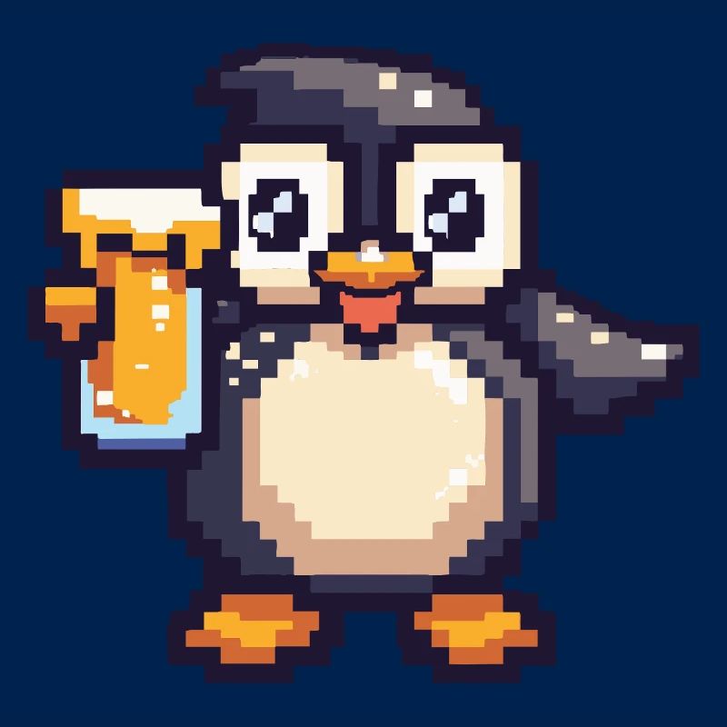 Pinguin Pixel Bier