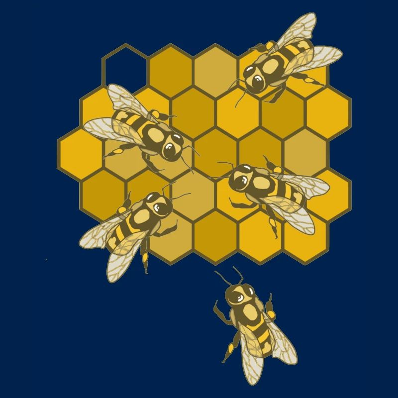 Bienen auf Wabe