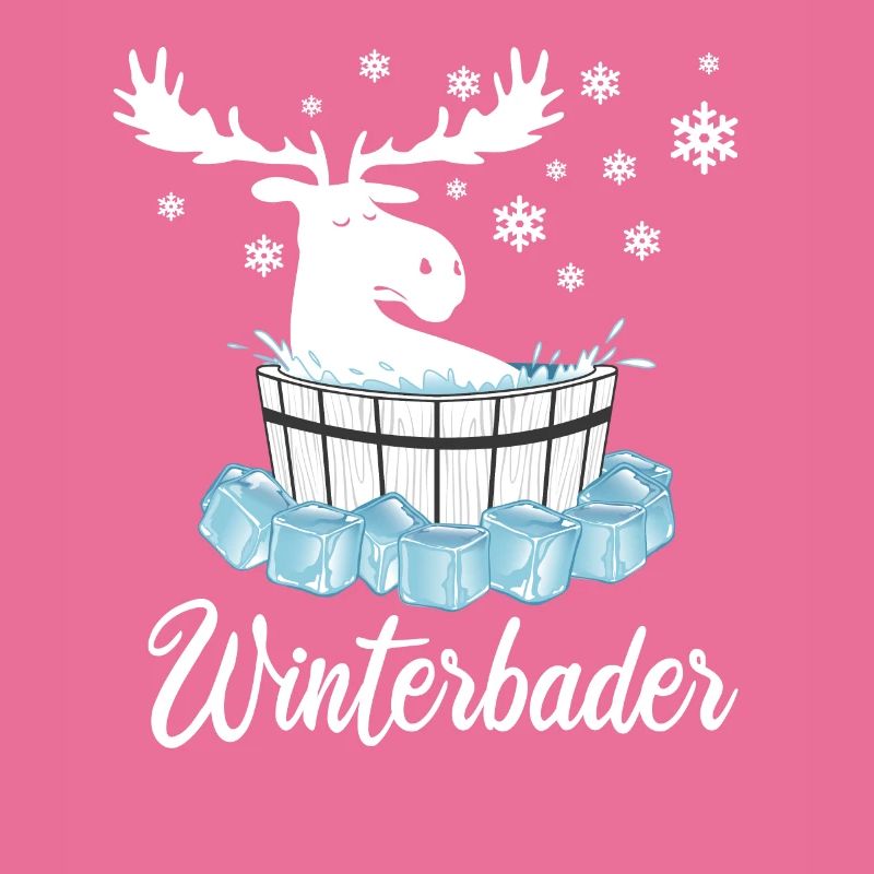 Elch Winterbader Eisbaden Eisbad Spruch