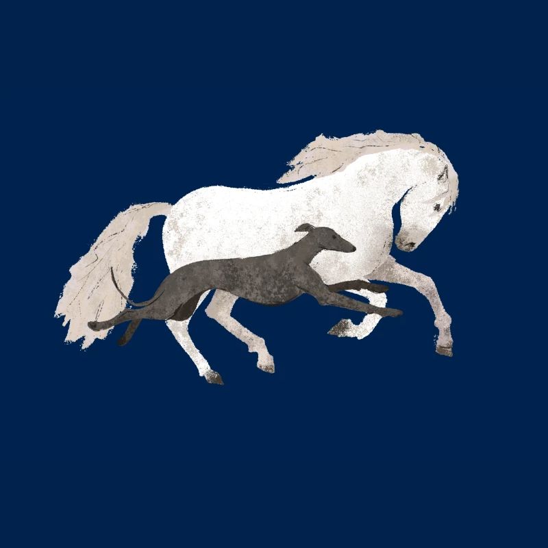 Galgo et cheval