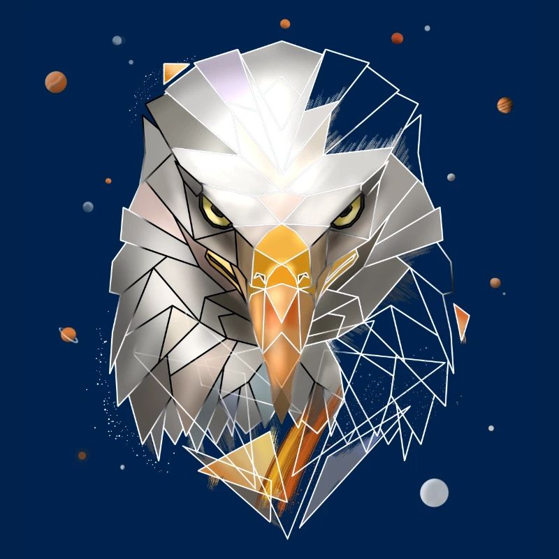 | du pygargue à tête blanche | d’art Low Poly Polygone cool