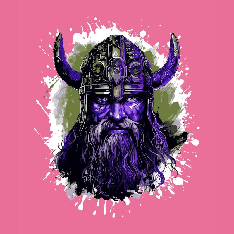 Wikinger Kopf Valhalla Krieger Bunt