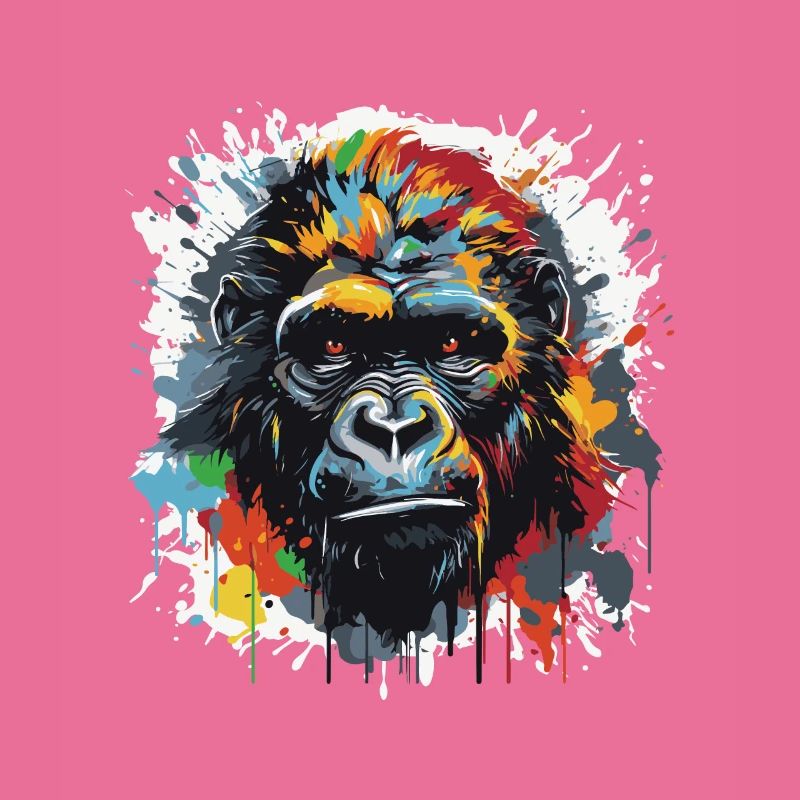 Gorilla Pop Art Head