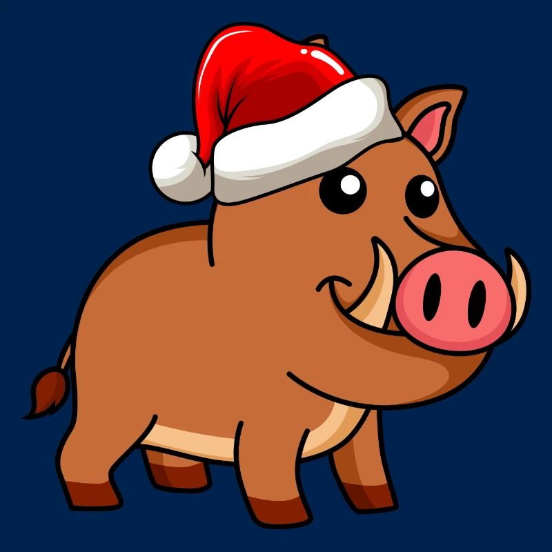 Wildschwein Comic Weihnachten
